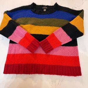 Proof Rainbow Colorful Striped Sweater- S 100% Arcylic